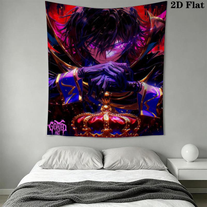 Code Geass Wall Tapestry Aesthetic Wall Hanging Printed Fabric Blanket Decorative Tapestries for Bedroom Living Room Home Decor