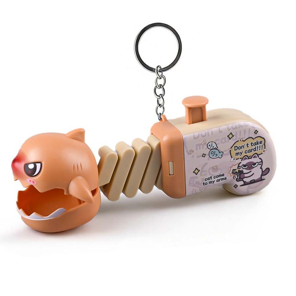 

Cute Style Retractable Shark Clip Keychain Spring Mechanical Biting Prank Toy Office Toys кофейный