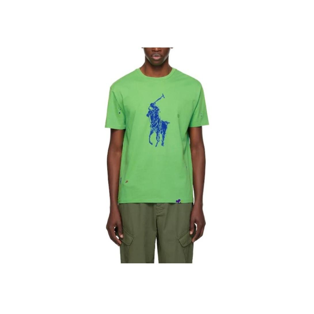 

Мужская футболка с коротким рукавом и круглым вырезом Polo Ralph Lauren с принтом, топы, зеленый 710936387-002 XXL