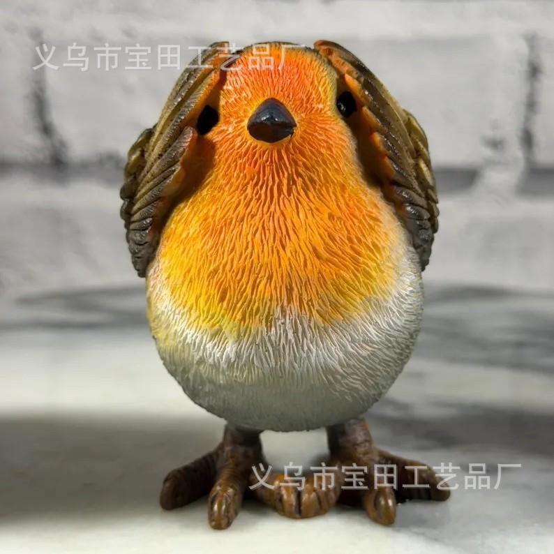 New resin statue ornament, cute and creative decoration, don t listen, don t look, don t say bird desktop decoration ornament