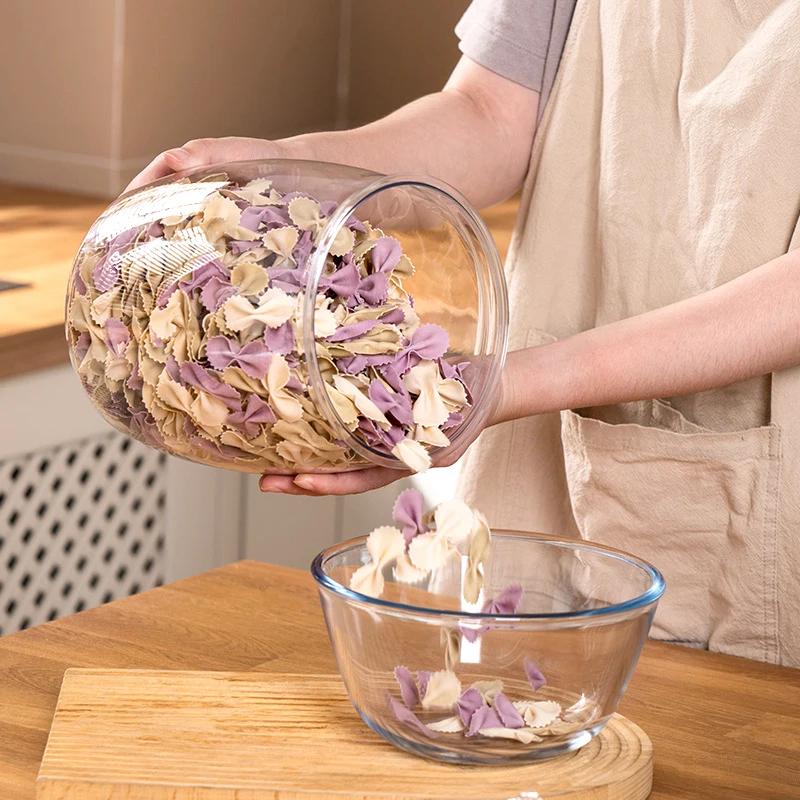 2.2/3.8/6.5L 1pz Barattolo per Farina Cereali Caramelle & Biscotti Contenitore in Plastica Duro e Liscio con Coperchi Trasparente Ermetico per Conservazione Alimentare