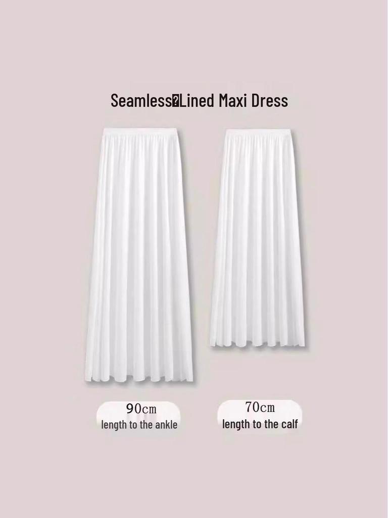 European and American Hanfu Petticoat: Women's Anti-Exposure Long Half Skirt with Qi Waist and Mamian Design Lining