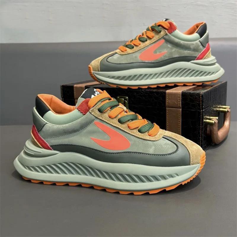 

Модные массивные кроссовки мужские дизайнерские беговые кроссовки верх из микрофибры модные повседневные увеличивающие рост плоская платформа спортивная обувь 44