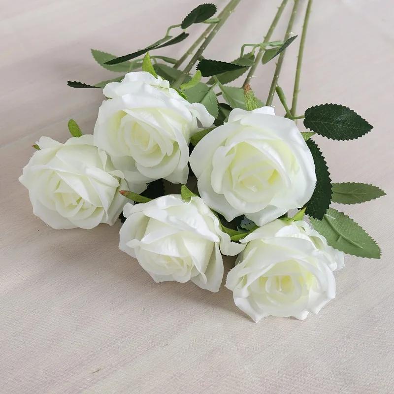 30PCS Simulation Silk Roses Artificial Flowers Wedding Home Valentine's Day Decoration Advanced Fake Bouquet Wall