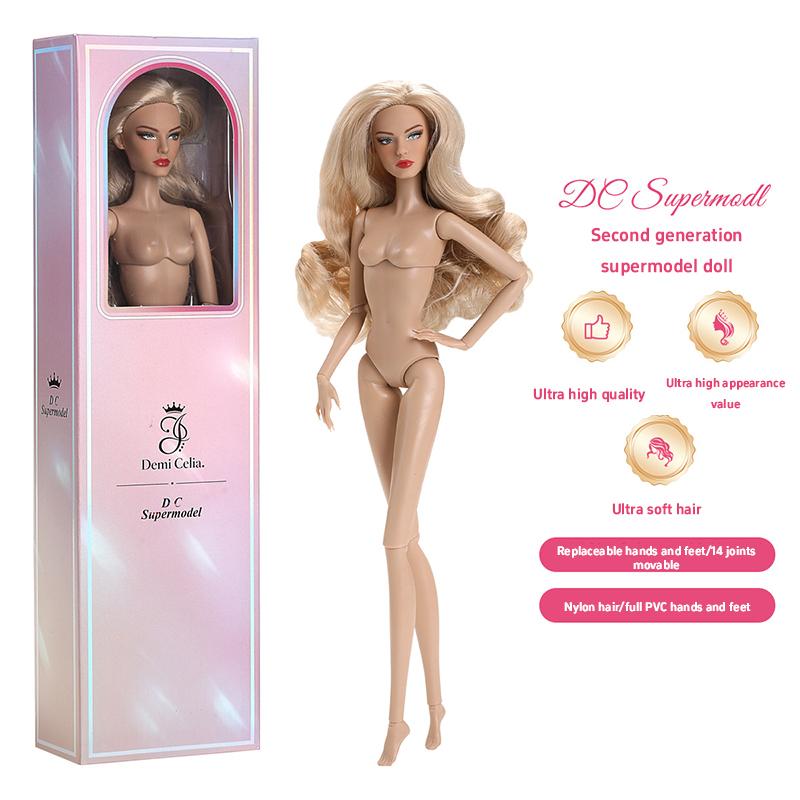 New 2Nd Gen  32Cm Supermodel Doll White Dark Skin Straight Hair Curly Hair 1/6 Diy Doll Toy Fashion Model Collectible Gift