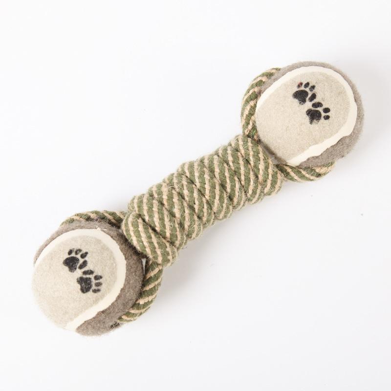 Dog Molar Toy Tennis Dumbbell Cotton Rope Pet Toy Durable Chew Rope Dog Toy Boredom Relief Self Playing Chew Toy Cotton Rope