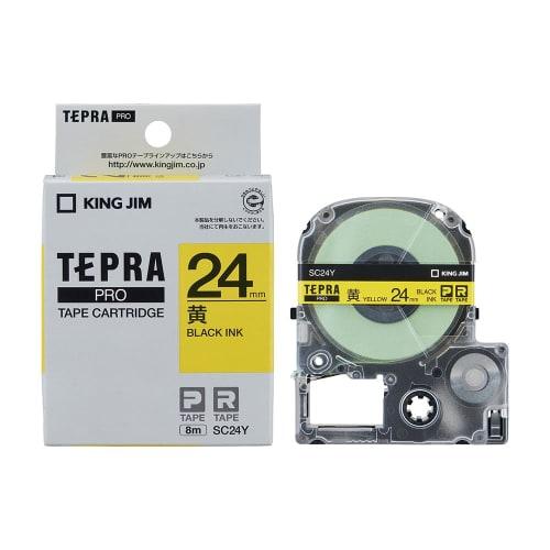 King Jim Tape Cartridge Tepra PRO 24mm SC24Y Yellow/Black Letters