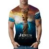 Plus Size Men's T-Shirt Jesus Graphic T Shirts O-Neck Cross Print T-Shirt for Men Short Sleeve Summer Tee Shirt Men Street Wear