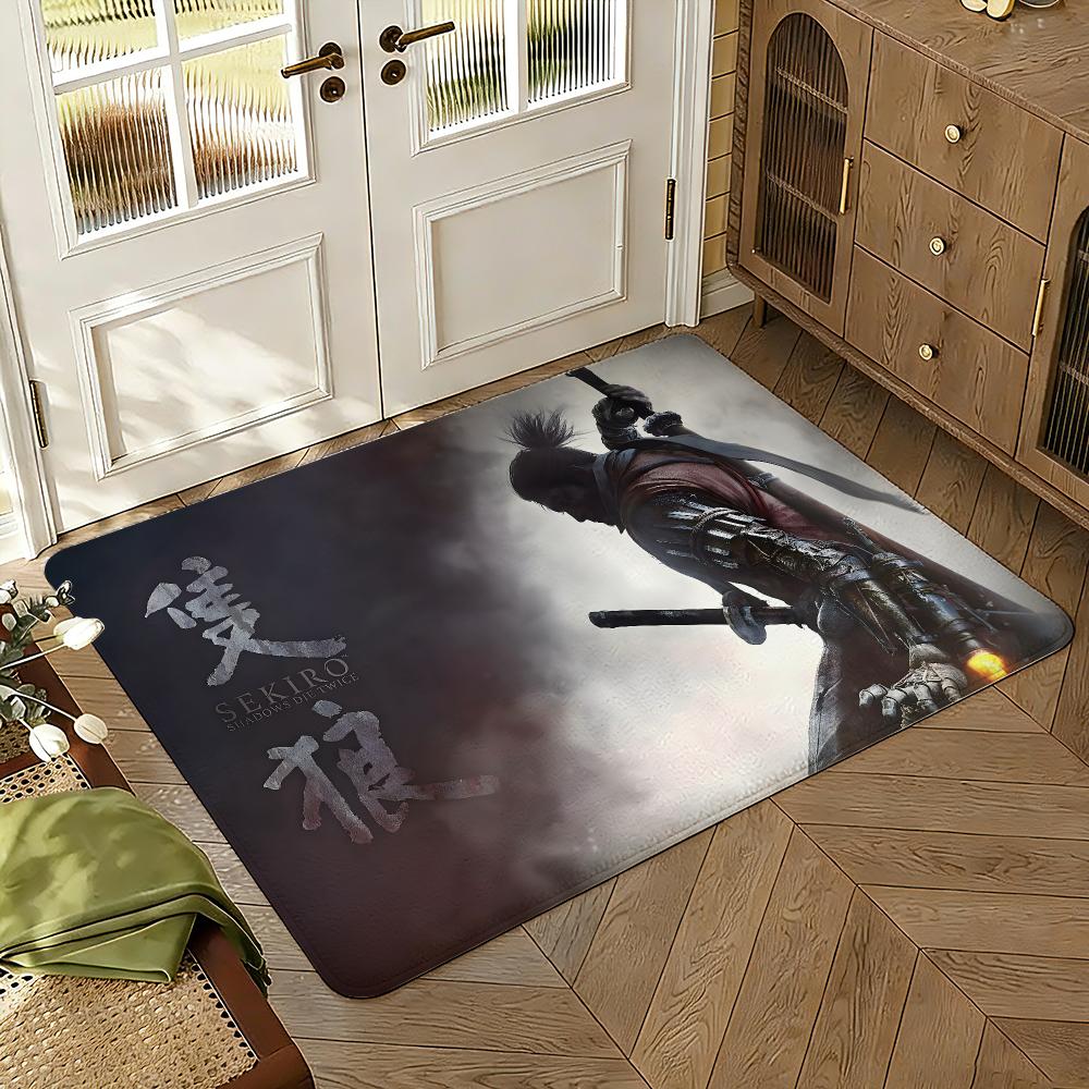 Sekiro Floor Mat Soft Thickened Absorbent Non-Slip Bedroom Living Room Door Mat Home Decor Flannel Rugs