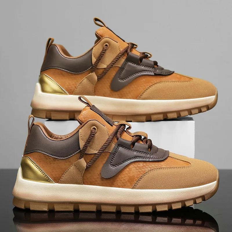 High-quality Men's Leather Sneakers Fashion Mens Casual Shoes Comfortable Shock-absorbing Male Running Shoes Zapatos Para Hombre