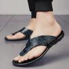 Fashion Italian Men Summer Breathable Beach Flip Flops Sandals High Quality Flat Designer Walking Flip Flops Classic Casual Leather Shoe