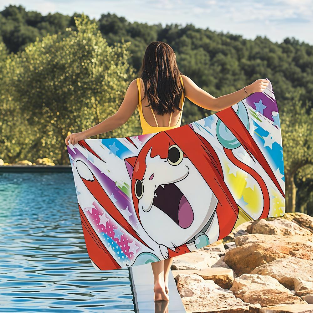 

Cartoon Jibanyan CUTE Towel Quick Drying Beach Towels Are Suitable For Swimming Pools Camping Yoga And The Gym W40*H60(CM)