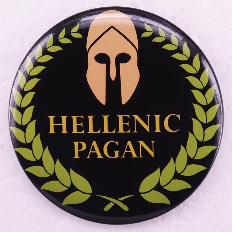 Olympia Greece Tin Badge Brooch