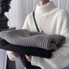 Turtleneck Knitwear Autumnr and Winter High Collar Loose Fit Knitted Sweaters for Men Casual Aesthetic Cheap Top Pullover Man
