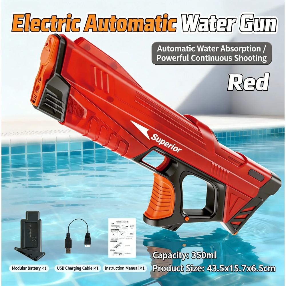 New Electric Water Guns Children Wholesale AutomaticWater Absorption Battery DisplayLarge Capacity Boys' Water PlayToyWater Gun