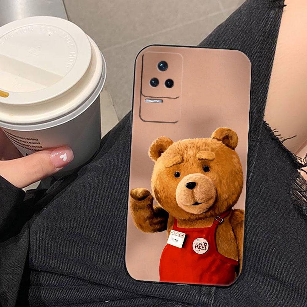 Naughty Cute Bear Phone Case For Redmi K60 K40 K30 15 15C 14C 13C 12C 12 10 10C 9T 9C 9A 9 8 8A A1 A2 A3 Pro Plus Cover Case