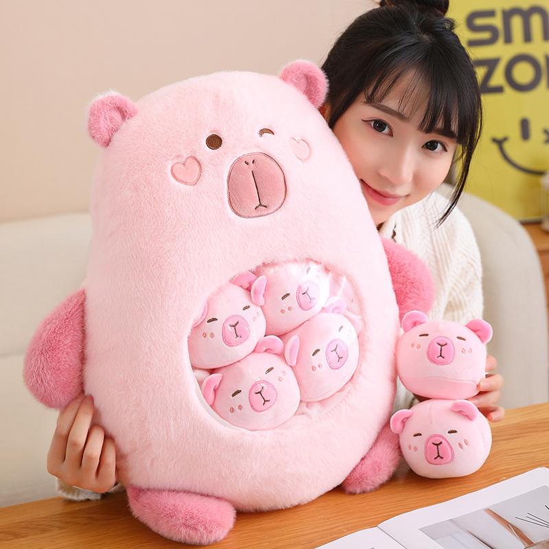 6pcs A Bag Of Snacks Capybara Plush Toy Stuffed Soft Throw Pillow Plush Toy Cushion Kids Toys Birthday Christmas Gift For Child