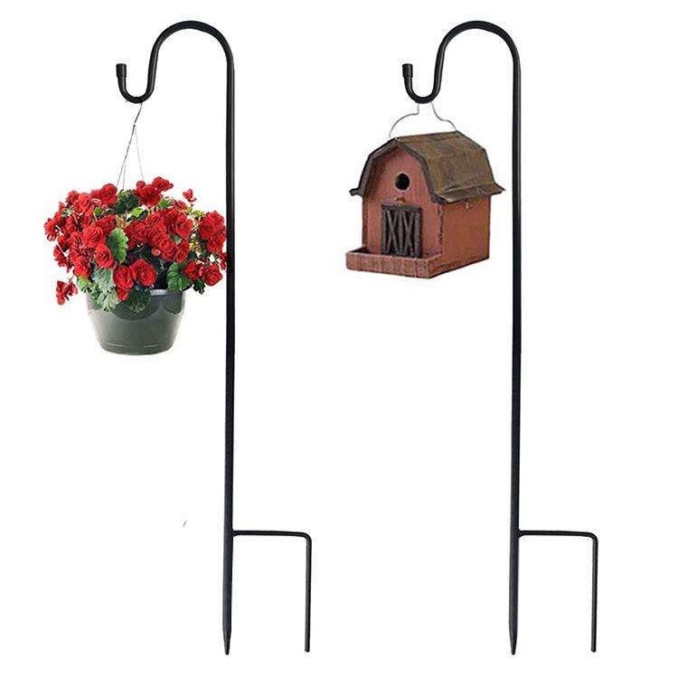 Wrought Iron Shepherd's Hook for Outdoor Bird Feeders, Lanterns, and Hanging Baskets