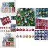 Cheerful 12/24pcs Christmas Tree Baubles Decorative Glitter Ornaments Set