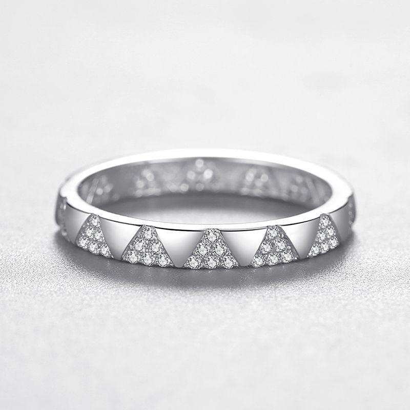 Tancise Classic 925 Sterling Silver  Zircon Ring Ladies Jewelry Wedding Promise Party Gift
