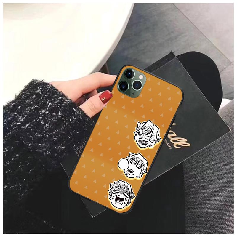 

Чехол для телефона Demon Slayer Agatsuma Zenitsu для iPhone 14 13 12 11 Pro MAX X XS Max XR Mini SE 7 8 Plus Черный Funda Coque Чехол iphone 14ProMax