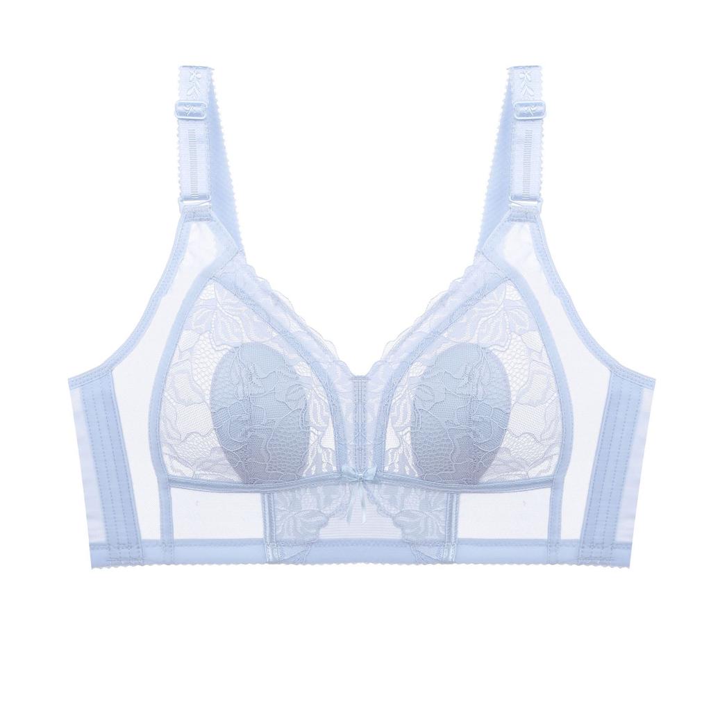 Sommer Dessous Damen Dünner Feinstrick-BH mit spitzenfreien Rippen und Hasenohren Push-up-BH