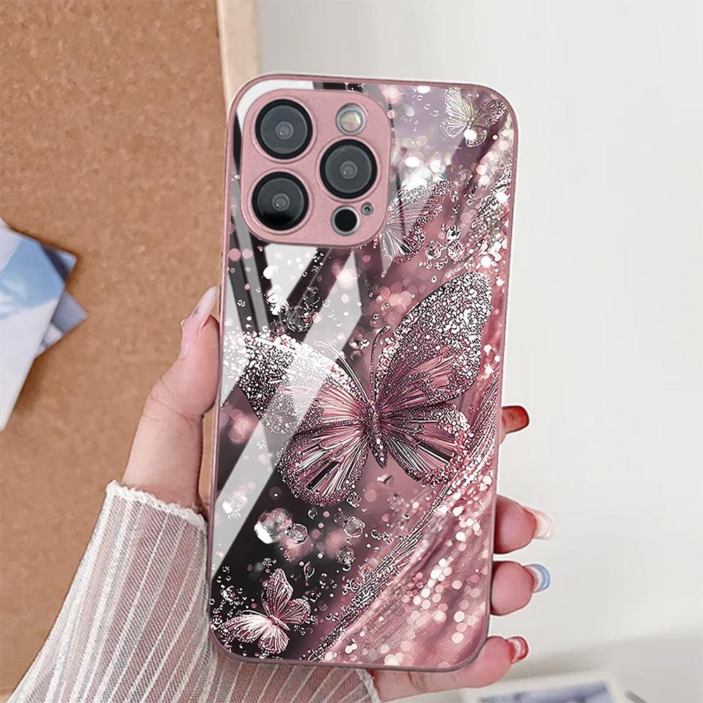 INS Butterfly Case For iPhone 17 Pro Max Case iPhone 15 13 11 14 12 16 Pro Max 17 Air 16E 7 8 Plus XR SE Shockproof Phone Cover