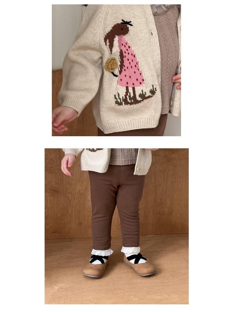 Children's Korean Style Autumn Outfits: Girls' Cardigan Coat Set