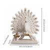 Decorative Peacock Statue vase Carved Tabletop Ornament Gold-Toned