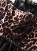 Corsé Mini Camisola Gótico Europeo con Cordones de Leopardo