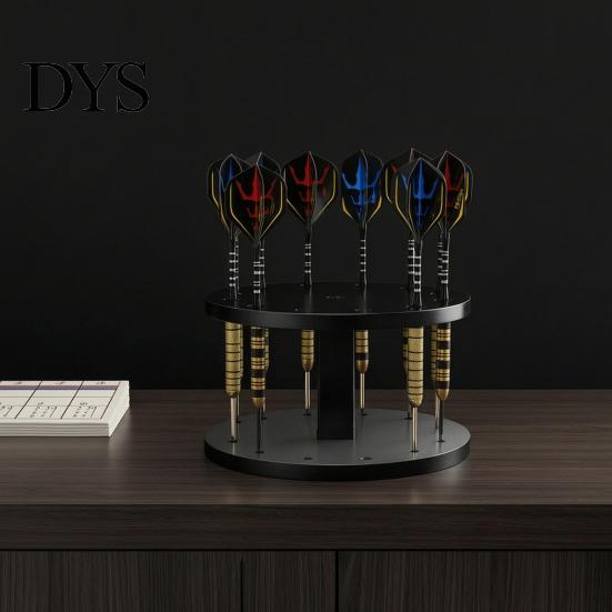 Game Room Accessories Acrylic Dart Holder Stand, 12 Slots Storage Holder, Round Compact Collection Display Tabletop Rack, Space Saving Rack for Stand
