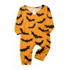 Family Matching Halloween Print Pajama Set with Button Neck for the Whole Family