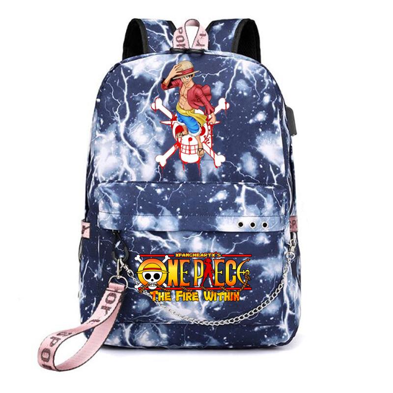 USB student school bag travel backpack printed One Piece casual trendy bag