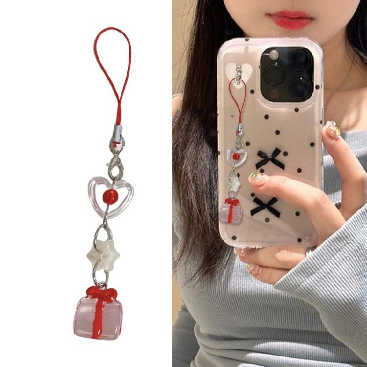 Elegant Snowflake Crystal Phone Chain Sturdy Snowflake Crystal Phone Chain Gift Box Pendant For Holiday Celebrations