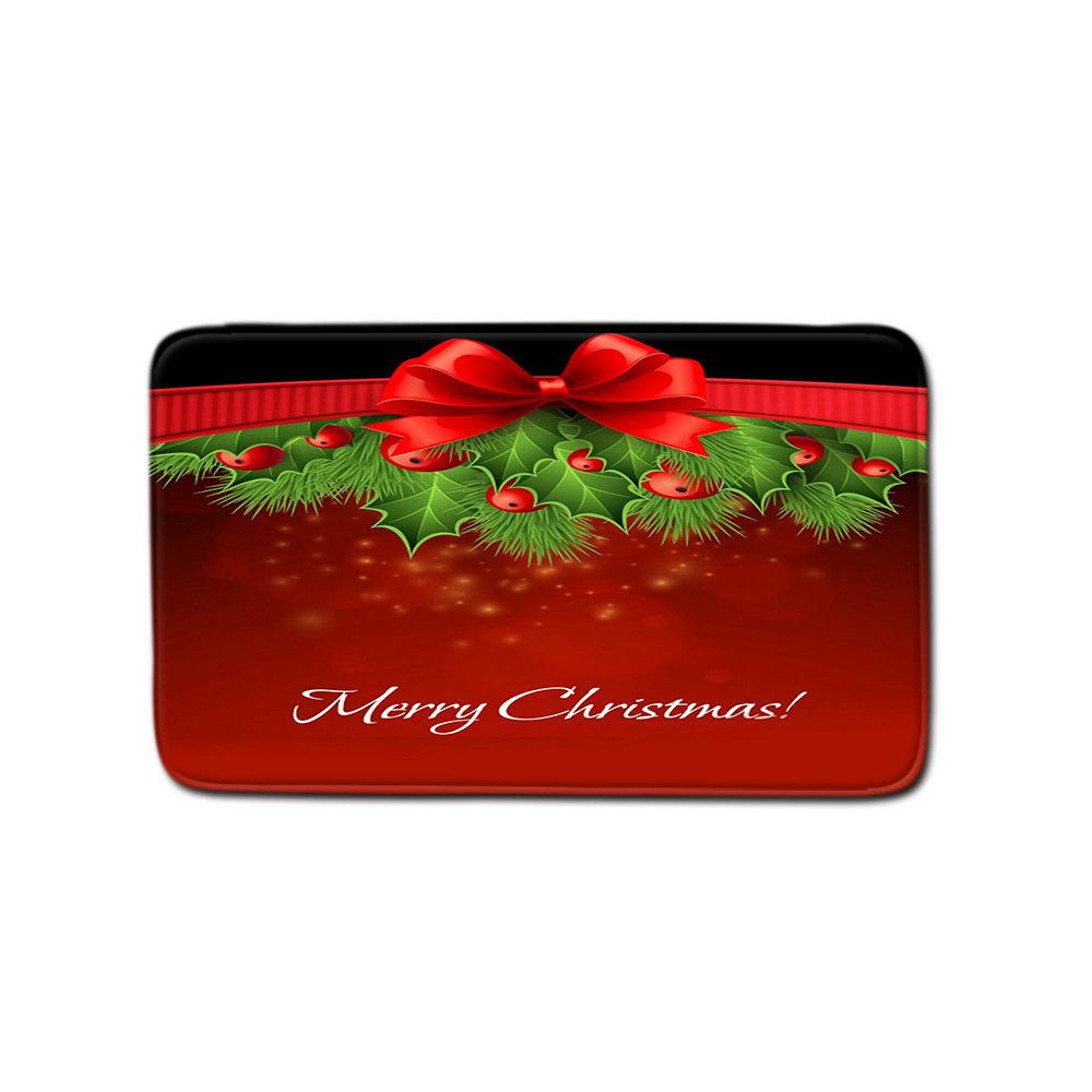 Christmas Shower Curtain Floor Mat Combination Four-Piece Set Bathroom Toilet Carpet Shower Room Mat Foot Mat