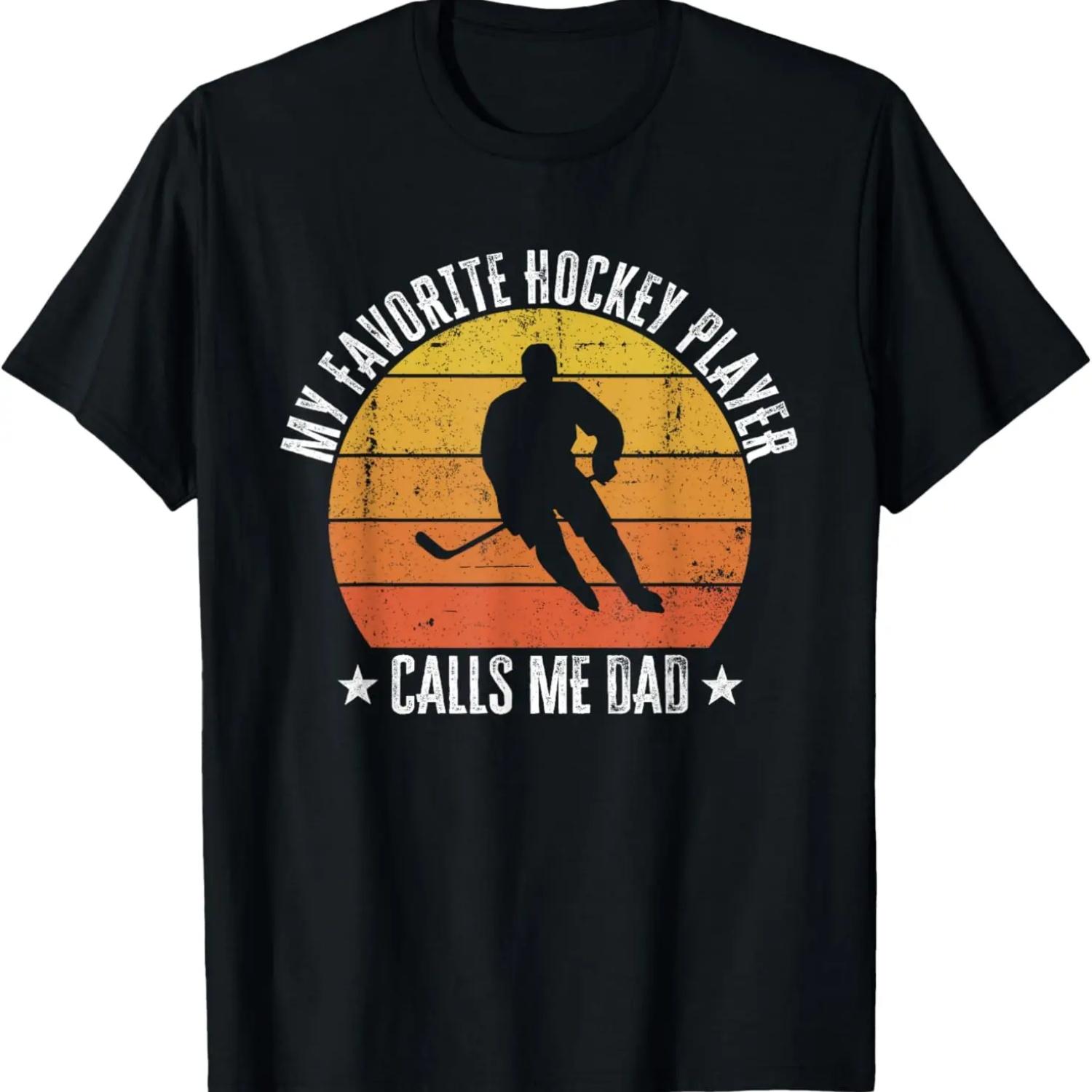 

Мой любимый хоккеист называет меня папой Ретро Винтажная Подарочная Футболка XXXXXL чёрный