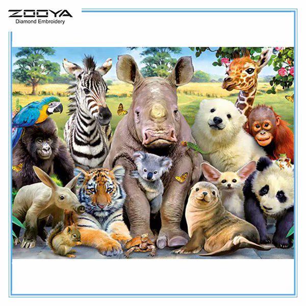 

ЗООЯ DIY 5D квадратный горный хрусталь животный мир Алмазная вышивка картина вышивка крестом домашний декор