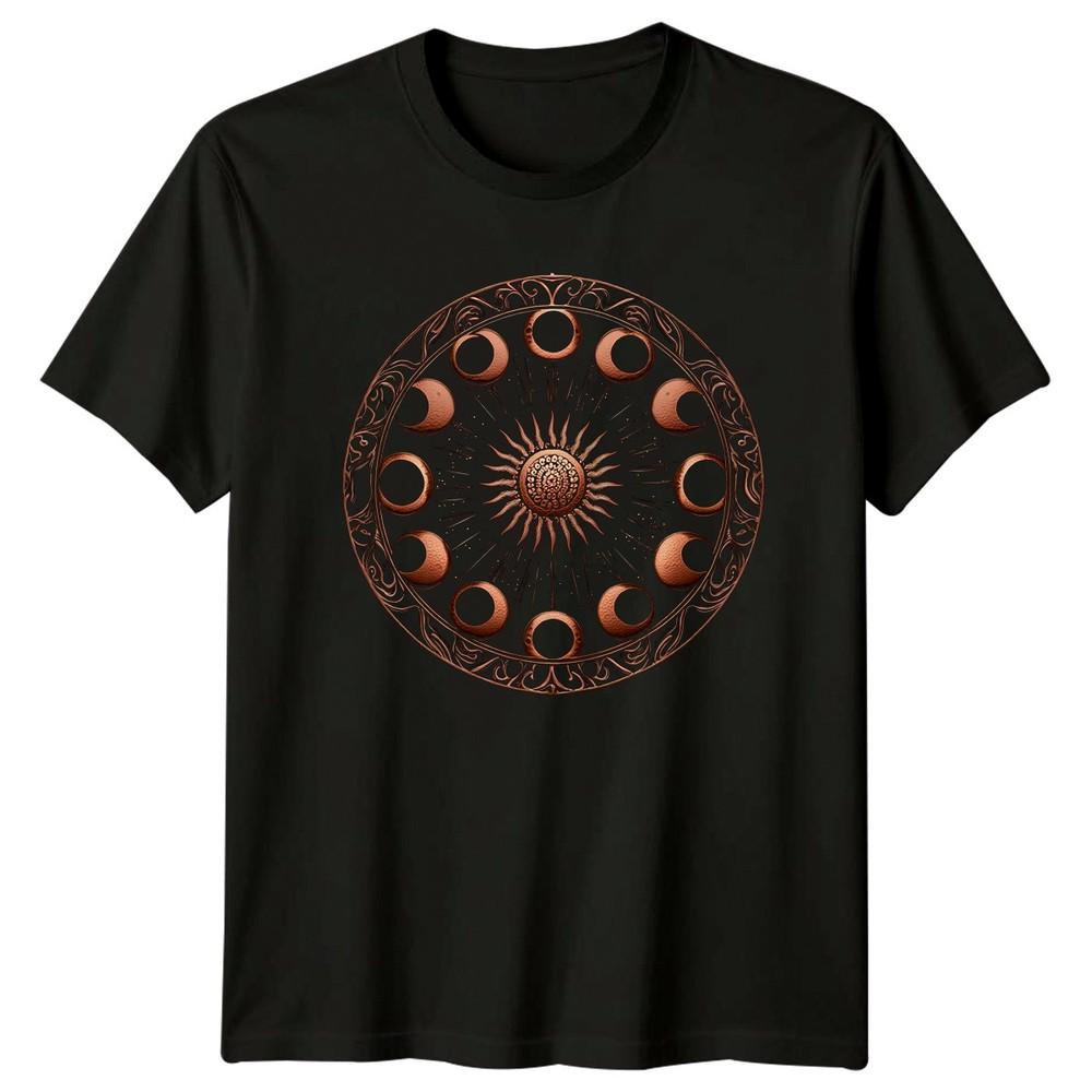 Sun Moon Phases Celestial Art TShirt Moon Phases Astrology Him And Her