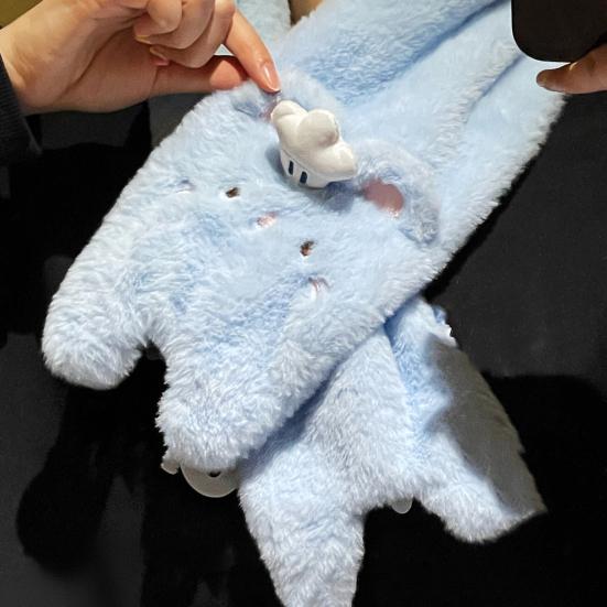 Mănuși de iarnă pentru femei cu clapetă din blană artificială, moi și călduroase, mănuși cu jumătate de deget, mănuși drăguțe din pluș cu blană, fără degete pentru femei și fete