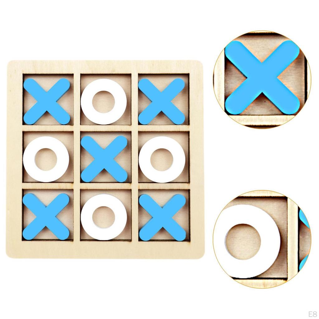 TAC TOE Board Game, Coffee Table Family Games, Blocks, for Children,