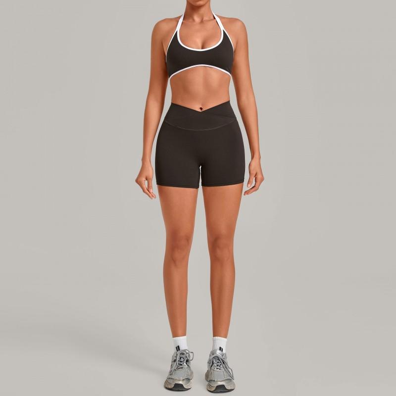 Fall Seamless Yoga Set Colorblock Pilates Training Suit Breathable Slim Fit Gym Outfit 45839355