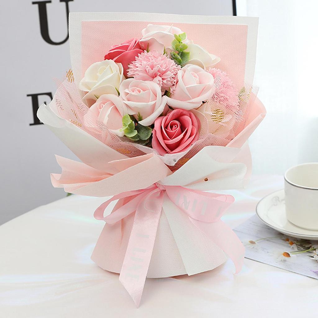 Artificial Soap Rose Wedding Bouquet Decorative Flowers Bouquet Party Home Ornament