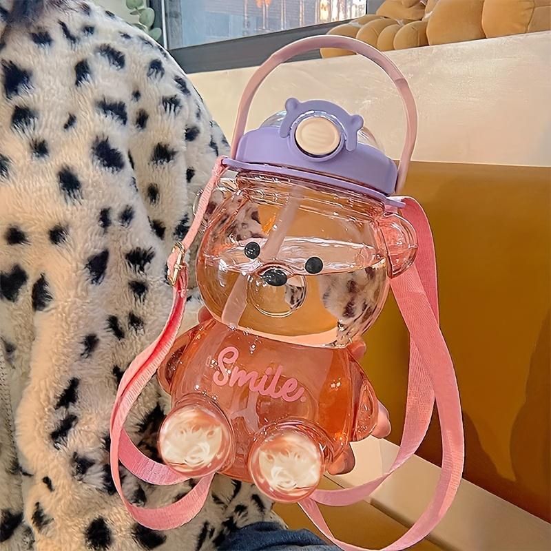 Cute Bear Cup Various Modes of 1000ml Tumbler With Straw Water Bottle For Girl Kid Outdoor Drinking Kettle Large Capacity Sports Portable Water Cup