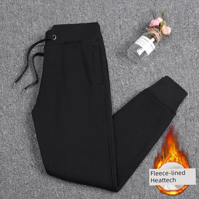 

Утепленные спортивные брюки из чистого хлопка с флисовой подкладкой, женские тонкие спортивные штаны на кулиске, женские свободные гаремные брюки с манжетами на щиколотках, осень-зима Unpatterned-Black 2XL(Spring and Autumn])