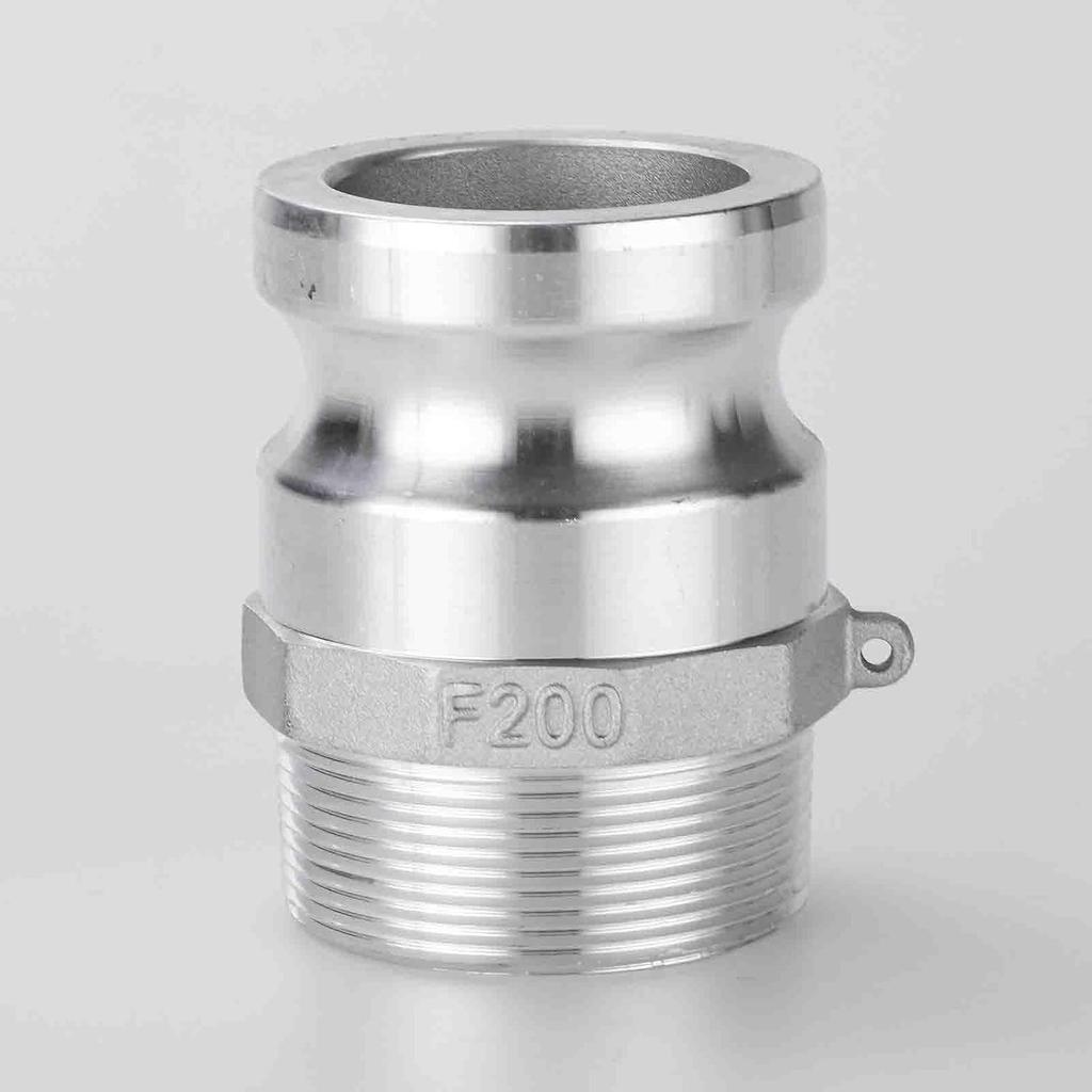 Cam Lock Type F 2'' Cam Groove Couplings Al Camlock Hose Fittings Pipe Couplings (2Inch-F200-2pcs), Silver