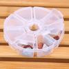 Medicine Box Round Shape Classification Storage 8 Grids Classification Bead Organizer for Traveling