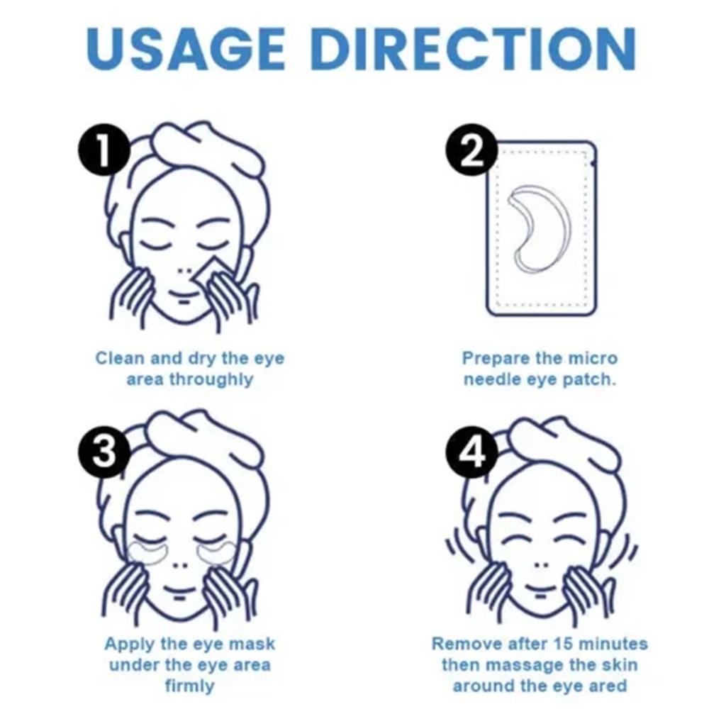 Snake Peptide Micro Needle Eye Patches Tighten, Fade Dark Circles And Puffy Eye Membranes(1 Pair/box)