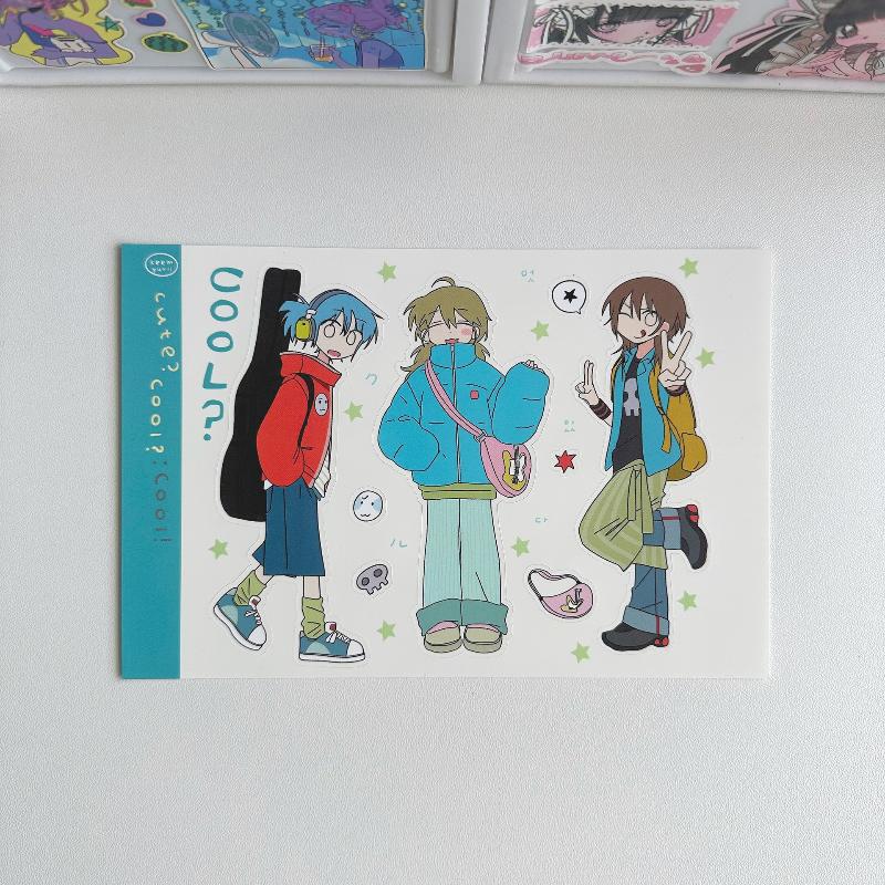 1Sheet Cute Girl Stickers Hand Account Planner Diary Notebook Kawaii Cartoon Character Decals DIY Decorative Sticker