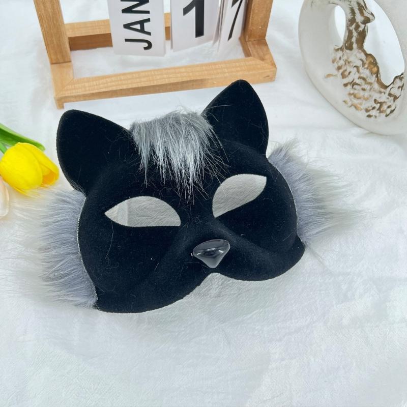 Weiche Katzen-Gesichtsmaske für Cosplay und Halloween-Partys Party-Karnevalsmaske mit verstellbarem Gummiband Angenehm zu tragen