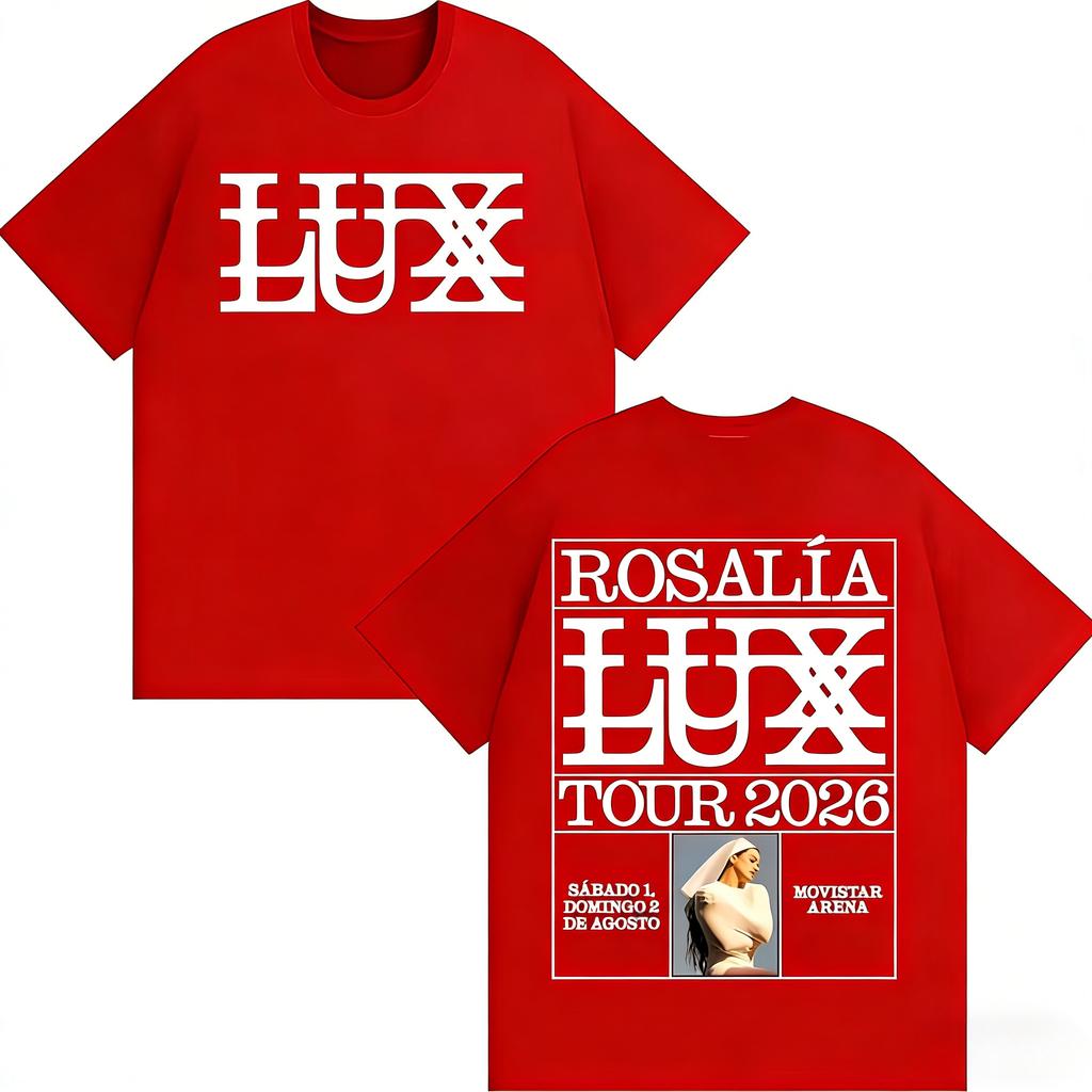 Rosalía Rosalia LUX Album Tour 2026 Graphic 100Cotton Unisex Shirt Y2k Hip Hop Style Summer Unisexs Short Sleeve Tshirt Fan Gift